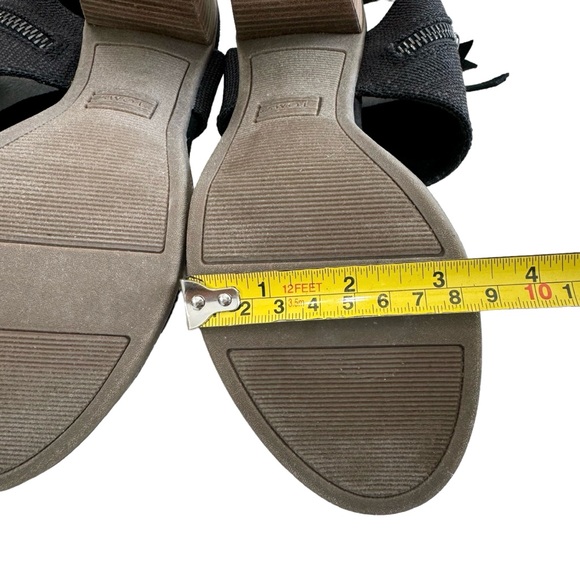 NWOT Toms Majorca Cutout Black Yarn Dye/ Global Woven Block Heel Sandals Size 5 - Picture 15 of 16